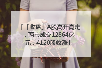 「收盘」A股高开高走，两市成交12864亿元，4120股收涨