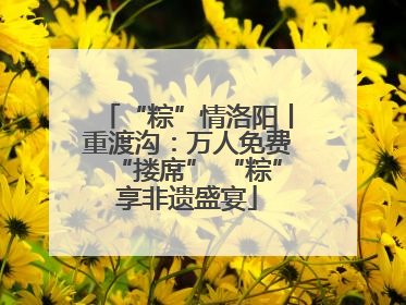 “粽”情洛阳丨重渡沟：万人免费“搂席” “粽”享非遗盛宴