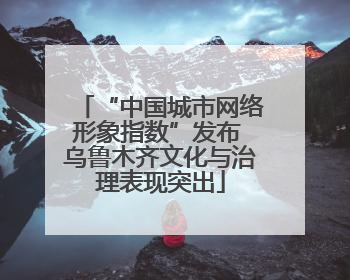 “中国城市网络形象指数”发布 乌鲁木齐文化与治理表现突出