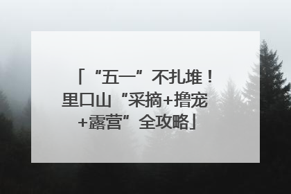 “五一”不扎堆！里口山“采摘+撸宠+露营”全攻略
