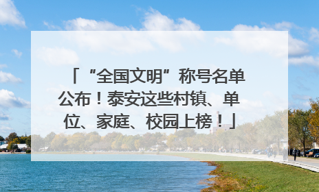 “全国文明”称号名单公布！泰安这些村镇、单位、家庭、校园上榜！