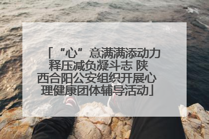 “心”意满满添动力 释压减负凝斗志 陕西合阳公安组织开展心理健康团体辅导活动