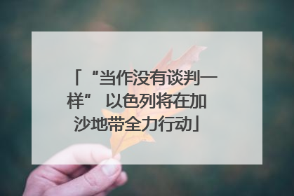 “当作没有谈判一样” 以色列将在加沙地带全力行动