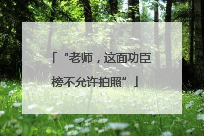 “老师，这面功臣榜不允许拍照”