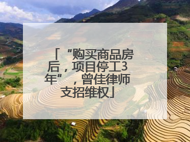 “购买商品房后，项目停工3年”，曾佳律师支招维权