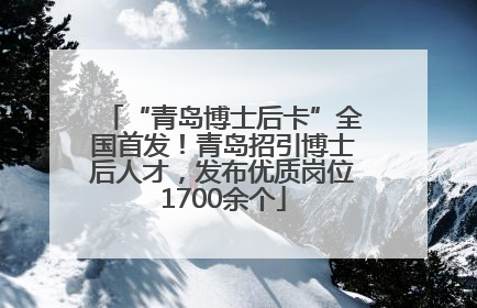 “青岛博士后卡”全国首发！青岛招引博士后人才，发布优质岗位1700余个
