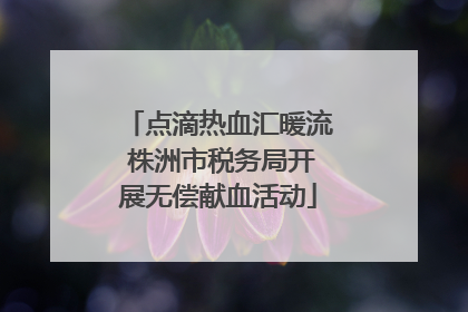 点滴热血汇暖流 株洲市税务局开展无偿献血活动