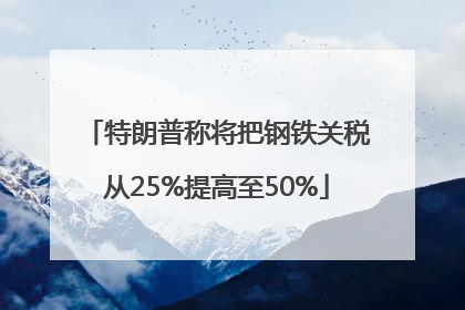 特朗普称将把钢铁关税从25%提高至50%