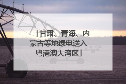 甘肃、青海、内蒙古等地绿电送入粤港澳大湾区