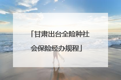 甘肃出台全险种社会保险经办规程