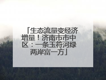 生态流量变经济增量！济南市市中区：一条玉符河绿两岸富一方