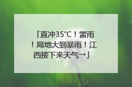 直冲35℃！雷雨！局地大到暴雨！江西接下来天气→