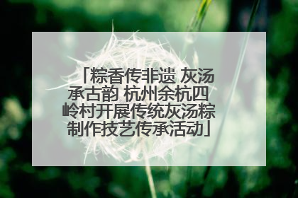 粽香传非遗 灰汤承古韵 杭州余杭四岭村开展传统灰汤粽制作技艺传承活动