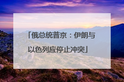 俄总统普京：伊朗与以色列应停止冲突