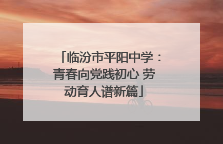 临汾市平阳中学：青春向党践初心 劳动育人谱新篇