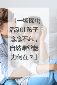 一场探虫活动让孩子念念不忘，自然课堂魅力何在？
