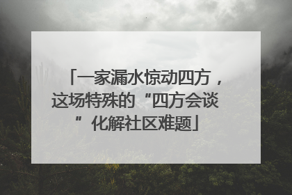 一家漏水惊动四方，这场特殊的“四方会谈”化解社区难题