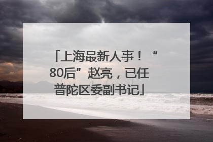 上海最新人事！“80后”赵亮，已任普陀区委副书记