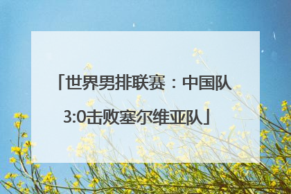 世界男排联赛：中国队3:0击败塞尔维亚队