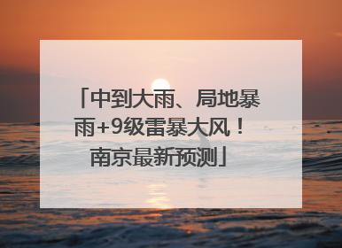 中到大雨、局地暴雨+9级雷暴大风！南京最新预测