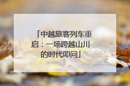 中越旅客列车重启：一场跨越山川的时代叩问