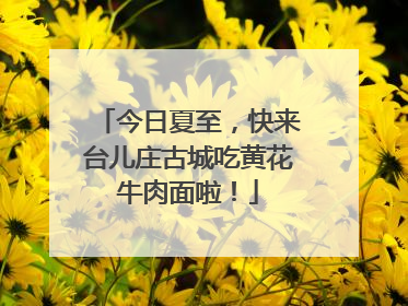 今日夏至，快来台儿庄古城吃黄花牛肉面啦！