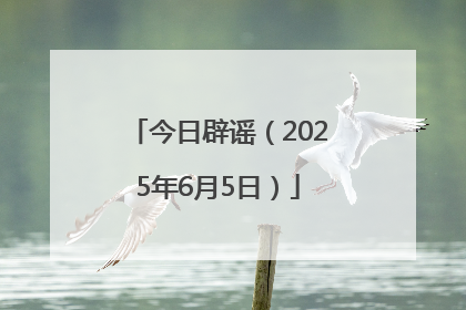 今日辟谣（2025年6月5日）