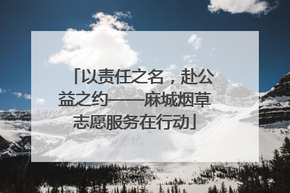 以责任之名，赴公益之约——麻城烟草志愿服务在行动