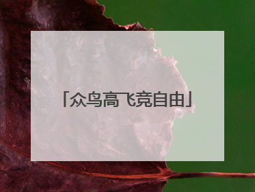 众鸟高飞竞自由