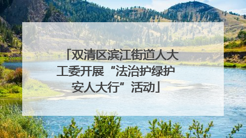 双清区滨江街道人大工委开展“法治护绿护安人大行”活动