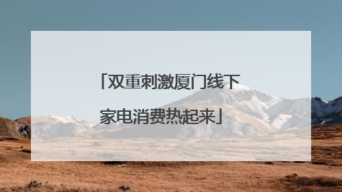 双重刺激厦门线下家电消费热起来