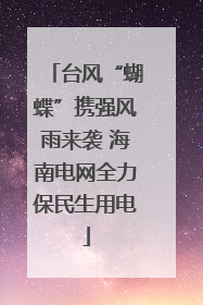 台风“蝴蝶”携强风雨来袭 海南电网全力保民生用电