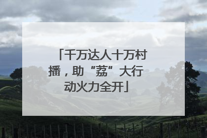 千万达人十万村播，助“荔”大行动火力全开
