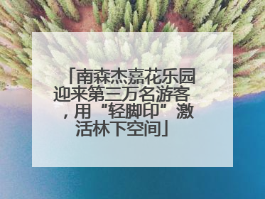 南森杰嘉花乐园迎来第三万名游客，用“轻脚印”激活林下空间