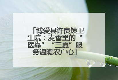 博爱县许良镇卫生院：麦香里的“医靠”“三夏”服务温暖农户心