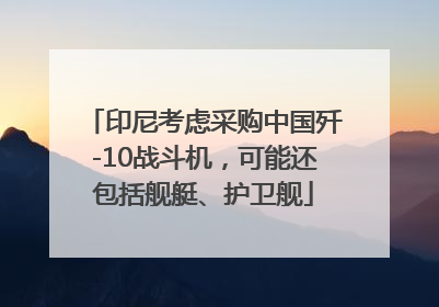 印尼考虑采购中国歼-10战斗机，可能还包括舰艇、护卫舰