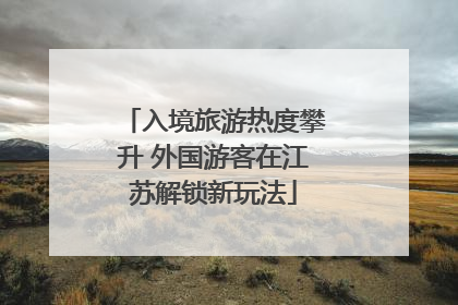 入境旅游热度攀升 外国游客在江苏解锁新玩法
