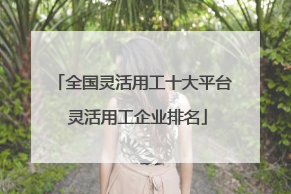 全国灵活用工十大平台 灵活用工企业排名