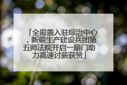 全覆盖入驻综治中心，新疆生产建设兵团第五师法院开启一扇门助力高速讨薪获赞