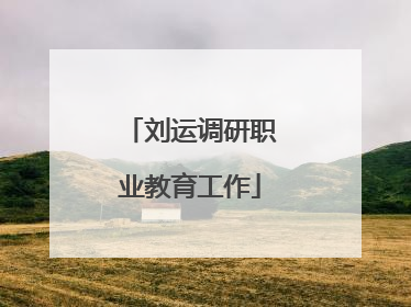 刘运调研职业教育工作