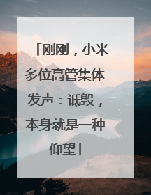刚刚，小米多位高管集体发声：诋毁，本身就是一种仰望