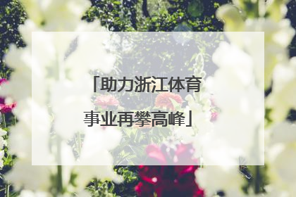 助力浙江体育事业再攀高峰