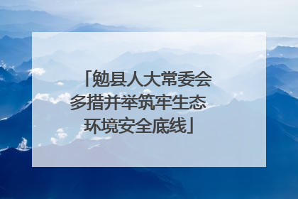 勉县人大常委会多措并举筑牢生态环境安全底线