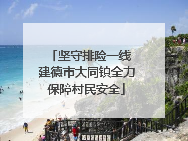 坚守排险一线 建德市大同镇全力保障村民安全
