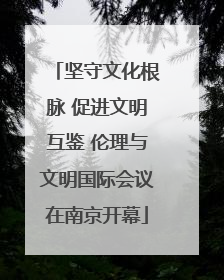 坚守文化根脉 促进文明互鉴 伦理与文明国际会议在南京开幕