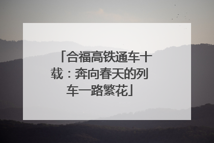 合福高铁通车十载：奔向春天的列车一路繁花