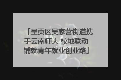 呈贡区吴家营街道携手云南师大 校地联动铺就青年就业创业路