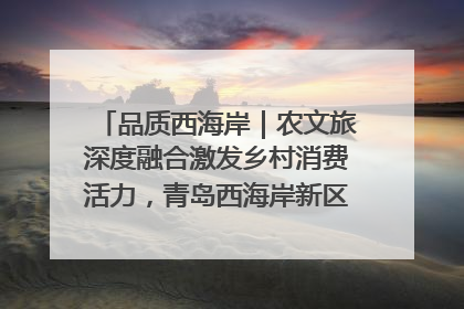 品质西海岸｜农文旅深度融合激发乡村消费活力，青岛西海岸新区的乡村振兴实践