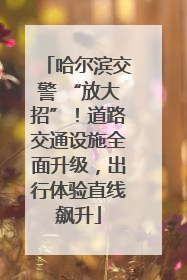哈尔滨交警 “放大招”！道路交通设施全面升级，出行体验直线飙升