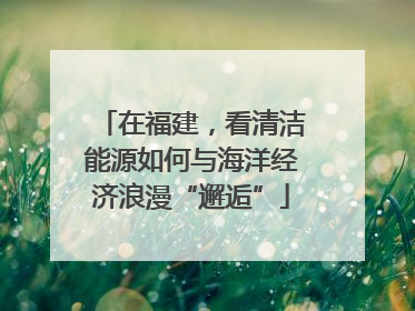 在福建，看清洁能源如何与海洋经济浪漫“邂逅”